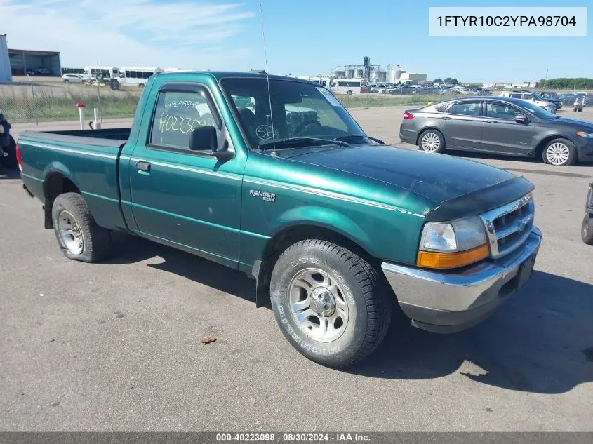 2000 Ford Ranger Xl/Xlt VIN: 1FTYR10C2YPA98704 Lot: 40223098