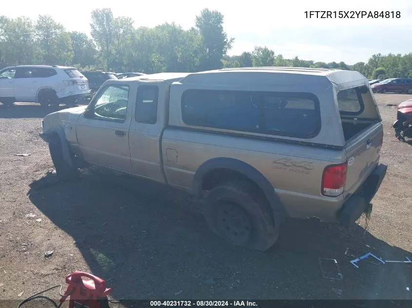 2000 Ford Ranger Xlt VIN: 1FTZR15X2YPA84818 Lot: 40231732