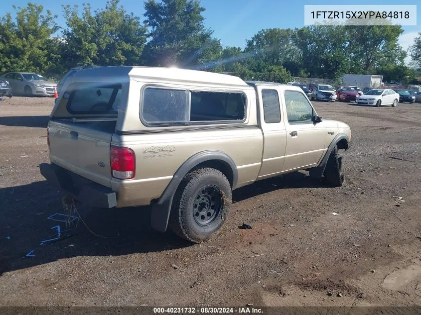 2000 Ford Ranger Xlt VIN: 1FTZR15X2YPA84818 Lot: 40231732