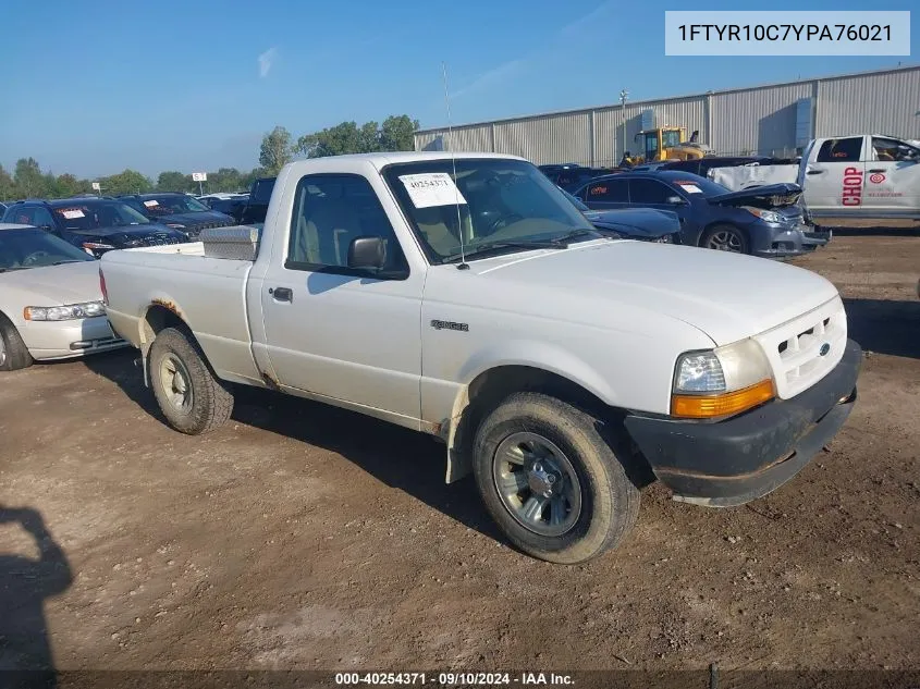 2000 Ford Ranger Xl/Xlt VIN: 1FTYR10C7YPA76021 Lot: 40254371