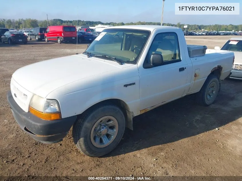 2000 Ford Ranger Xl/Xlt VIN: 1FTYR10C7YPA76021 Lot: 40254371