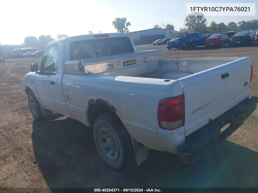 2000 Ford Ranger Xl/Xlt VIN: 1FTYR10C7YPA76021 Lot: 40254371