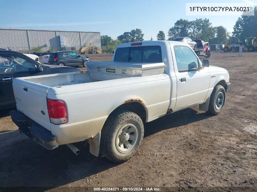 2000 Ford Ranger Xl/Xlt VIN: 1FTYR10C7YPA76021 Lot: 40254371