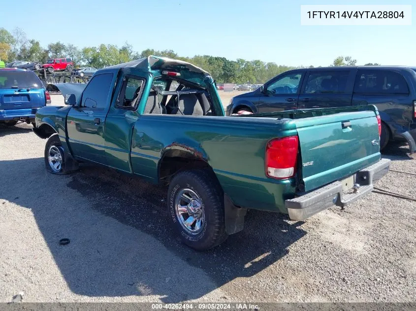 2000 Ford Ranger Xl/Xlt VIN: 1FTYR14V4YTA28804 Lot: 40262494