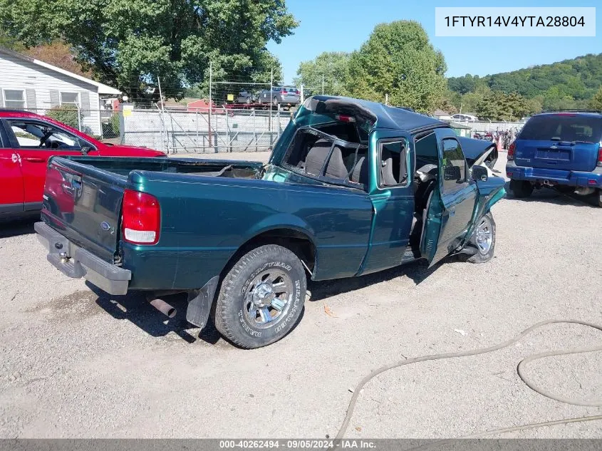 2000 Ford Ranger Xl/Xlt VIN: 1FTYR14V4YTA28804 Lot: 40262494