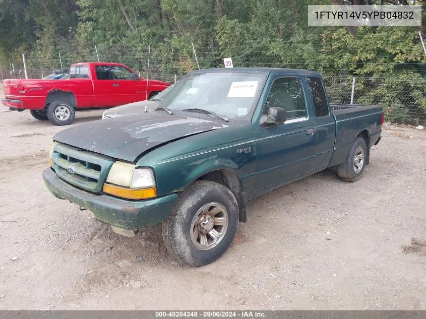 2000 Ford Ranger Xl/Xlt VIN: 1FTYR14V5YPB04832 Lot: 40284348