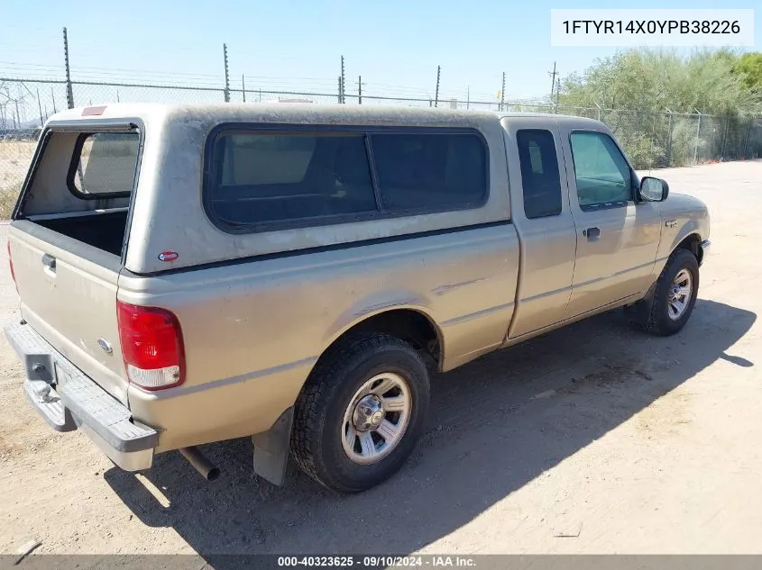 2000 Ford Ranger Xlt VIN: 1FTYR14X0YPB38226 Lot: 40323625