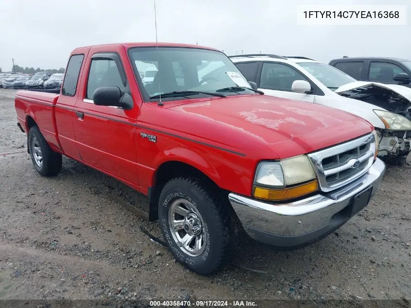 2000 Ford Ranger Xl/Xlt VIN: 1FTYR14C7YEA16368 Lot: 40358470