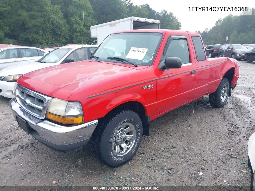 2000 Ford Ranger Xl/Xlt VIN: 1FTYR14C7YEA16368 Lot: 40358470