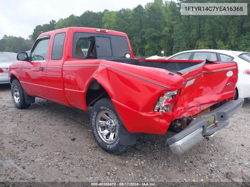 2000 Ford Ranger Xl/Xlt VIN: 1FTYR14C7YEA16368 Lot: 40358470