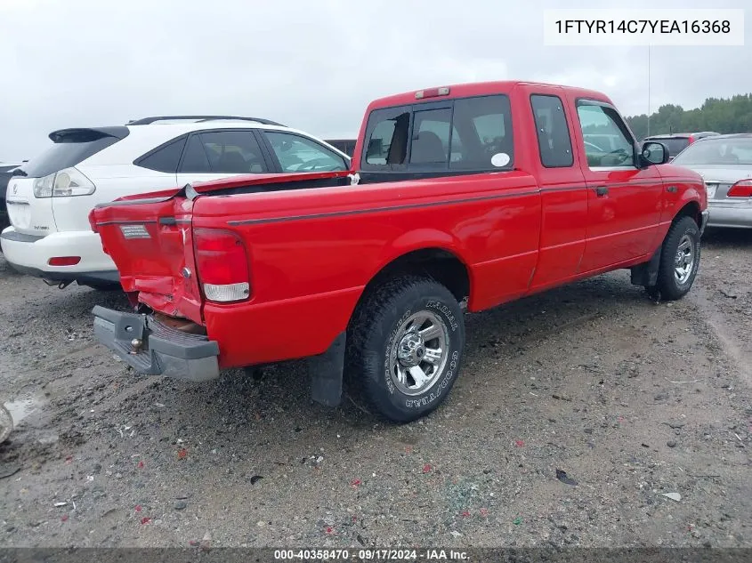 2000 Ford Ranger Xl/Xlt VIN: 1FTYR14C7YEA16368 Lot: 40358470