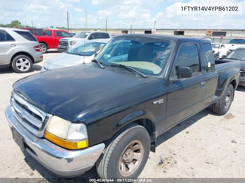 2000 Ford Ranger Xl/Xlt VIN: 1FTYR14V4YPB61202 Lot: 40361644