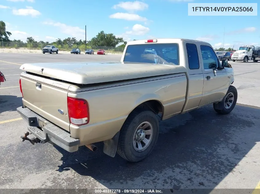 2000 Ford Ranger Xl/Xlt VIN: 1FTYR14V0YPA25066 Lot: 40377278