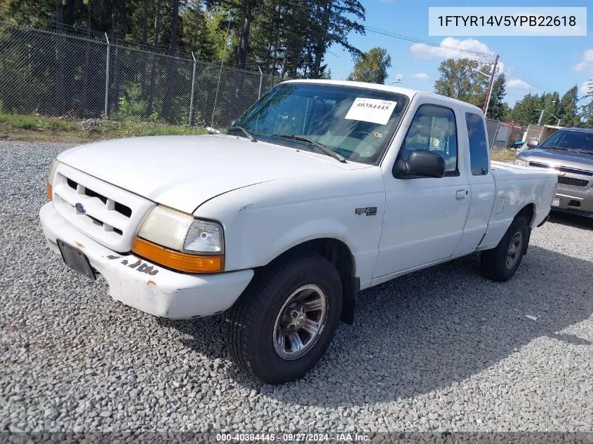 2000 Ford Ranger Xl/Xlt VIN: 1FTYR14V5YPB22618 Lot: 40384445