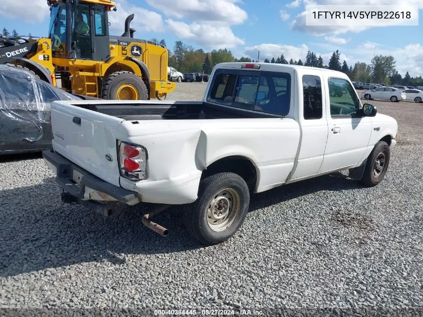 2000 Ford Ranger Xl/Xlt VIN: 1FTYR14V5YPB22618 Lot: 40384445