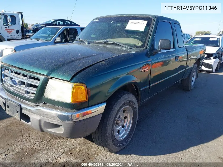 2000 Ford Ranger Xl/Xlt VIN: 1FTYR14V5YPC11346 Lot: 40407971