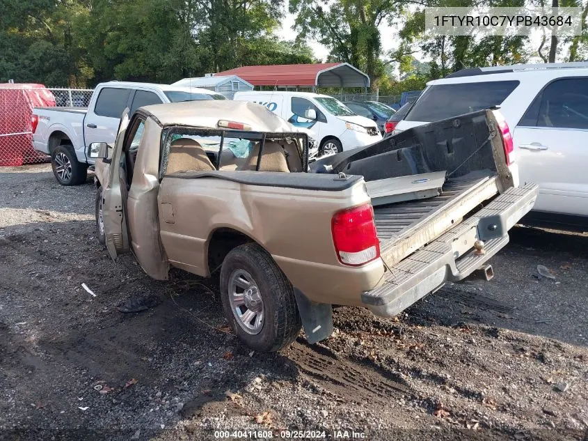 2000 Ford Ranger Xl/Xlt VIN: 1FTYR10C7YPB43684 Lot: 40411608