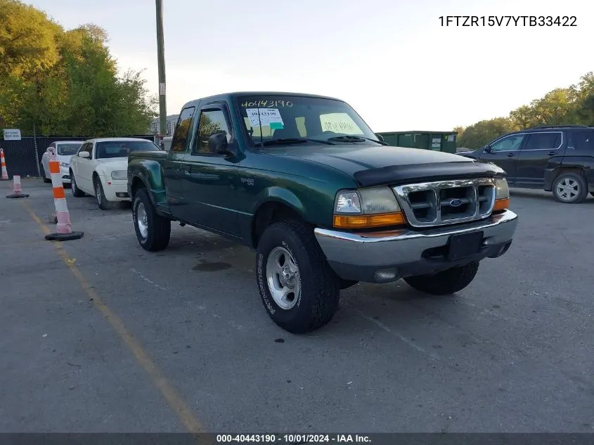 2000 Ford Ranger Xl/Xlt VIN: 1FTZR15V7YTB33422 Lot: 40443190