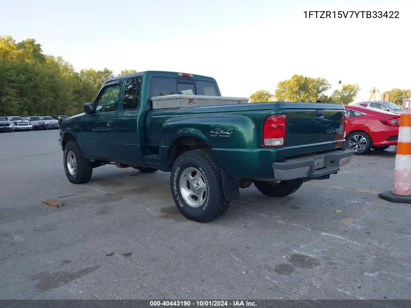 2000 Ford Ranger Xl/Xlt VIN: 1FTZR15V7YTB33422 Lot: 40443190