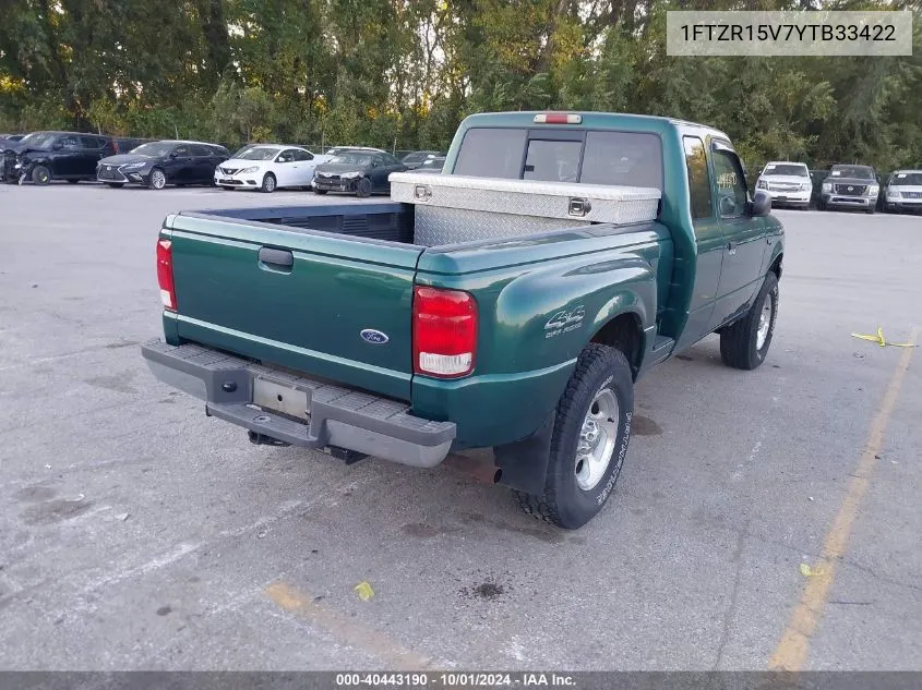 2000 Ford Ranger Xl/Xlt VIN: 1FTZR15V7YTB33422 Lot: 40443190