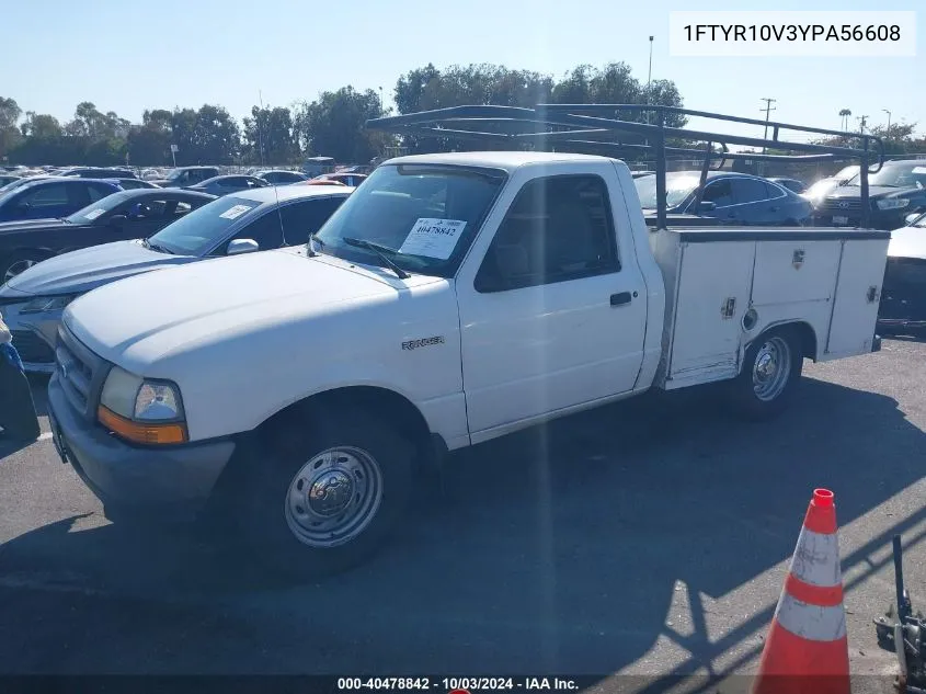 2000 Ford Ranger Xl/Xlt VIN: 1FTYR10V3YPA56608 Lot: 40478842