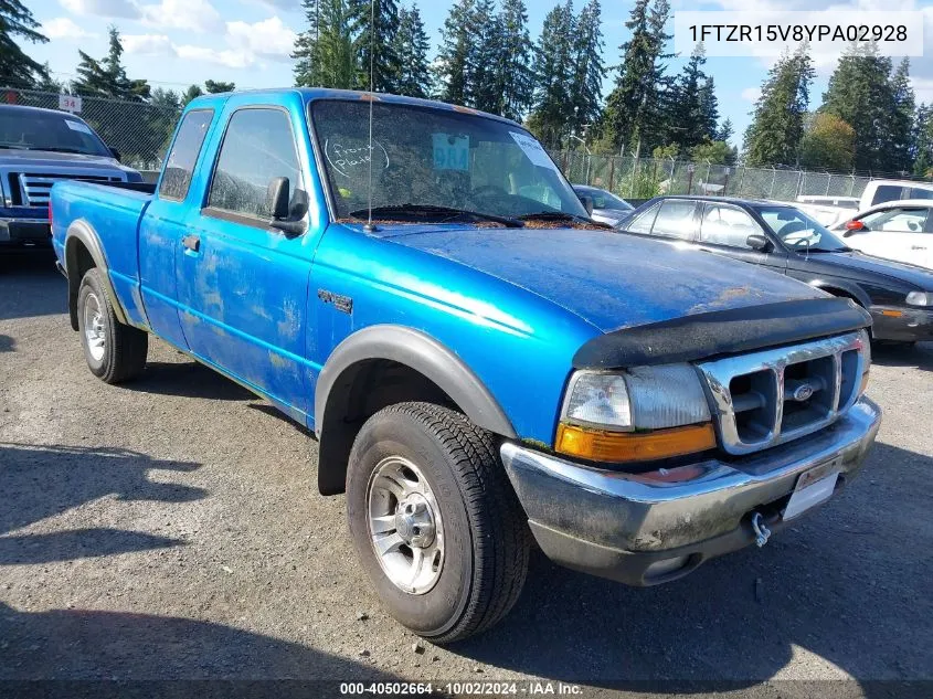 2000 Ford Ranger Xl/Xlt VIN: 1FTZR15V8YPA02928 Lot: 40502664