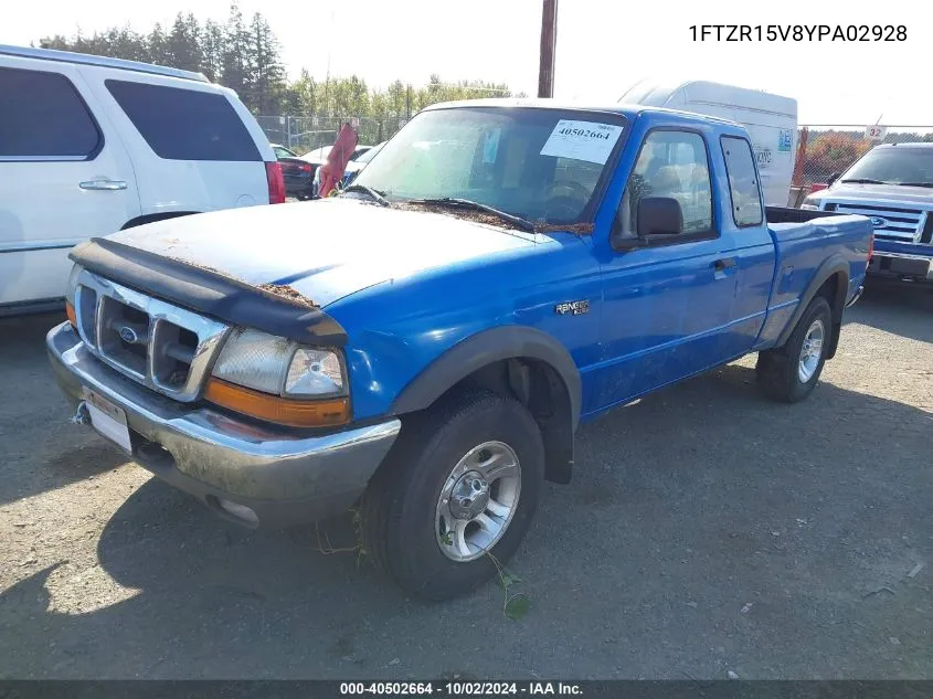 2000 Ford Ranger Xl/Xlt VIN: 1FTZR15V8YPA02928 Lot: 40502664