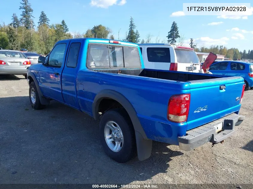 2000 Ford Ranger Xl/Xlt VIN: 1FTZR15V8YPA02928 Lot: 40502664