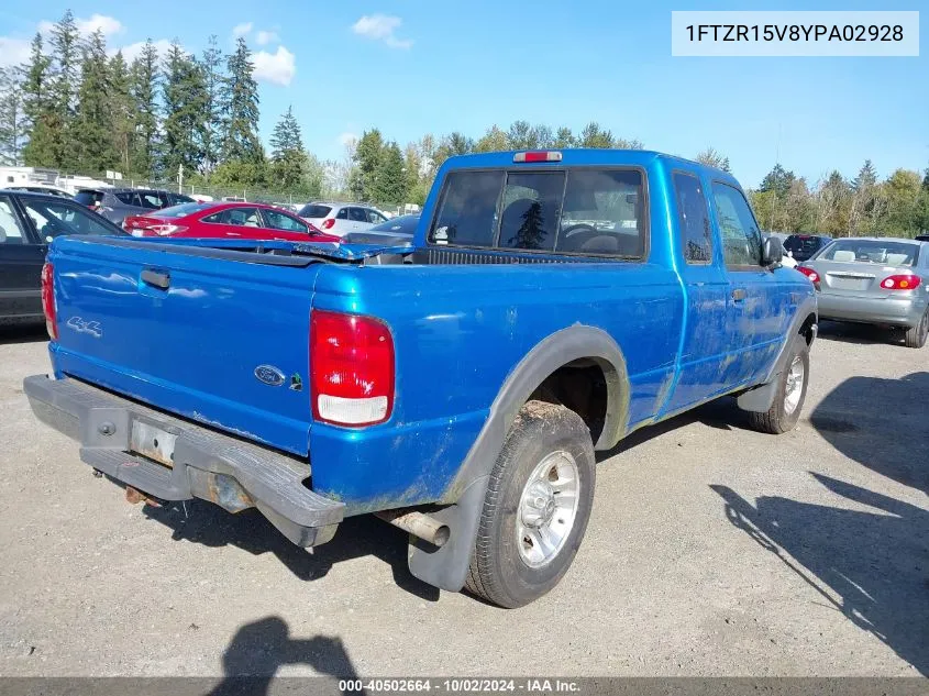 2000 Ford Ranger Xl/Xlt VIN: 1FTZR15V8YPA02928 Lot: 40502664