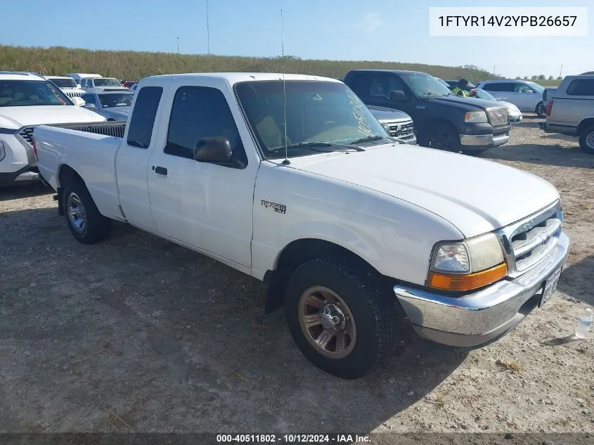 2000 Ford Ranger Xl/Xlt VIN: 1FTYR14V2YPB26657 Lot: 40511802