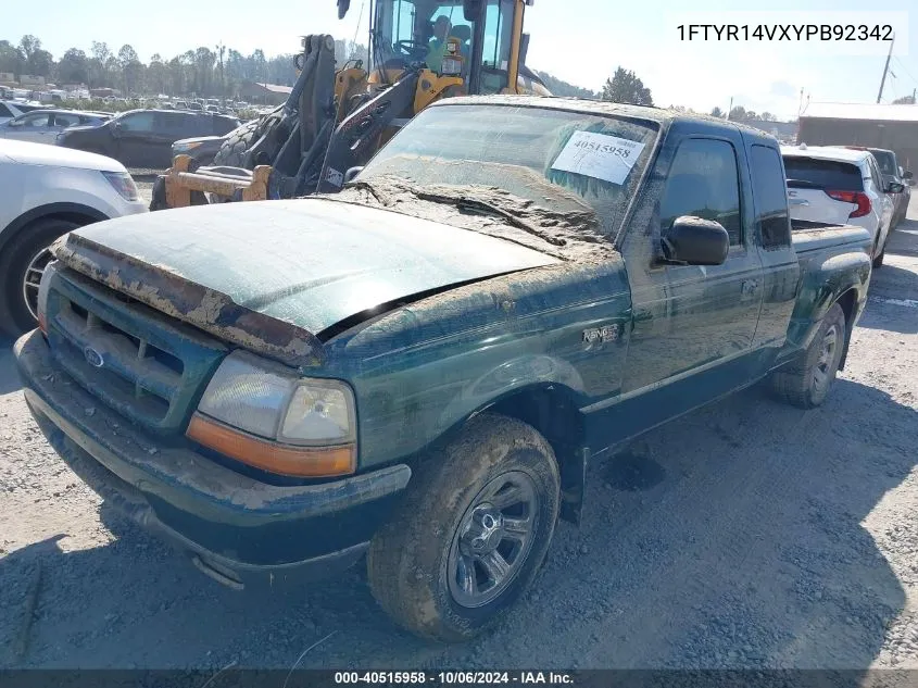 2000 Ford Ranger Xl/Xlt VIN: 1FTYR14VXYPB92342 Lot: 40515958