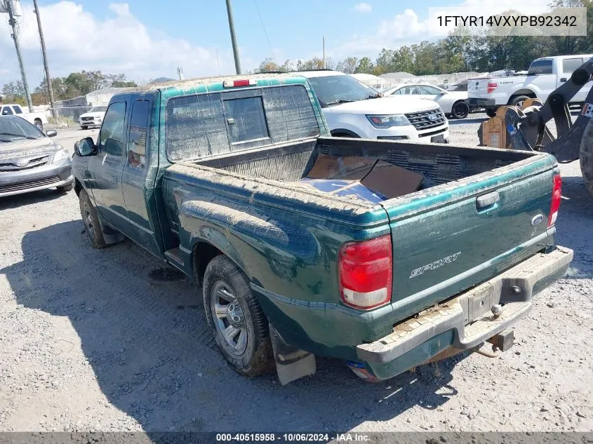 2000 Ford Ranger Xl/Xlt VIN: 1FTYR14VXYPB92342 Lot: 40515958