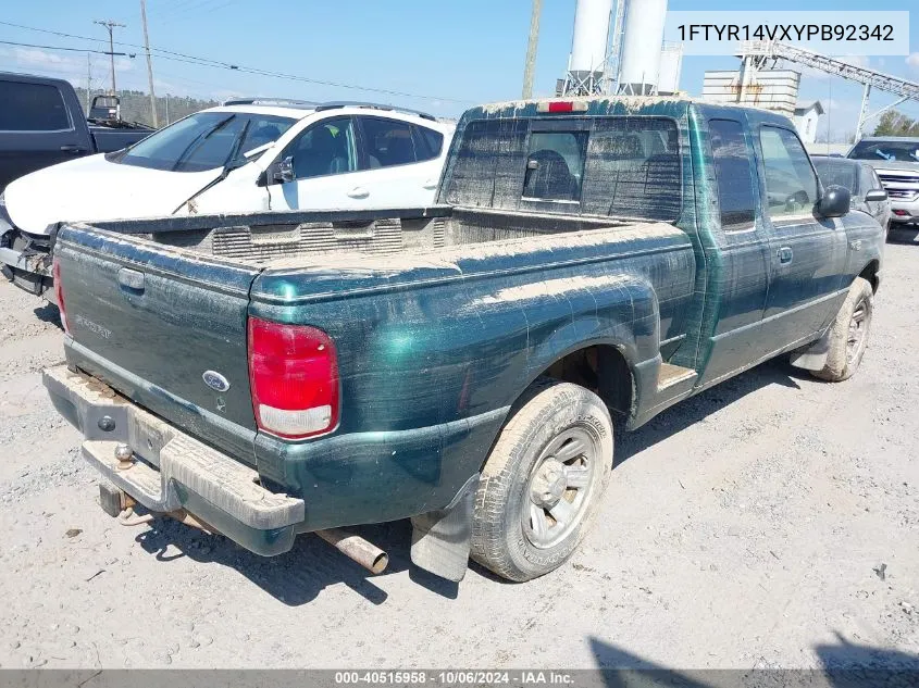 2000 Ford Ranger Xl/Xlt VIN: 1FTYR14VXYPB92342 Lot: 40515958