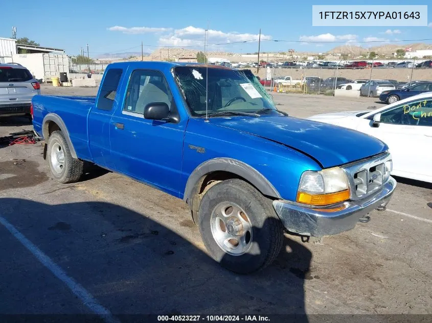 2000 Ford Ranger Xlt VIN: 1FTZR15X7YPA01643 Lot: 40523227