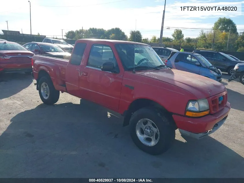 2000 Ford Ranger Xl/Xlt VIN: 1FTZR15V0YTA48020 Lot: 40529937