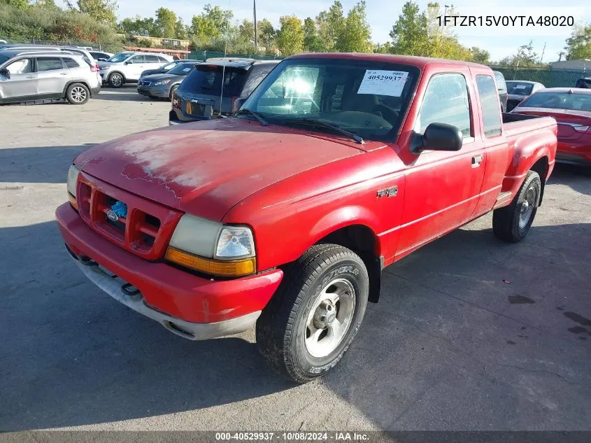 2000 Ford Ranger Xl/Xlt VIN: 1FTZR15V0YTA48020 Lot: 40529937