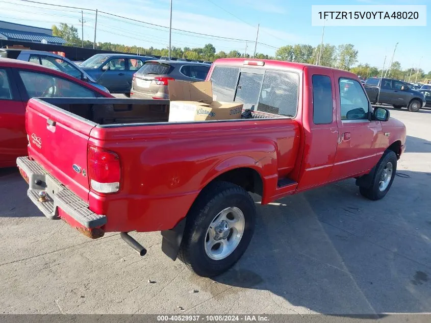 2000 Ford Ranger Xl/Xlt VIN: 1FTZR15V0YTA48020 Lot: 40529937