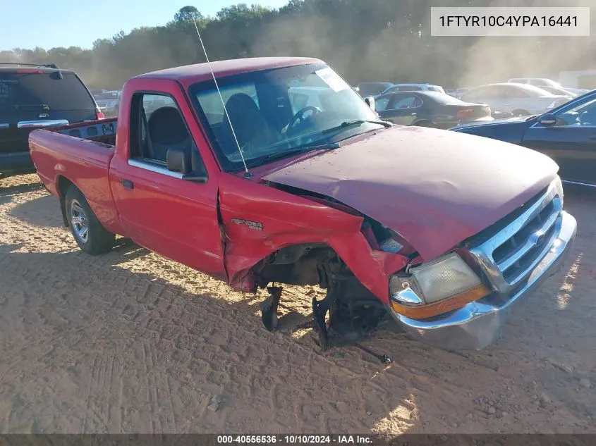 2000 Ford Ranger Xl/Xlt VIN: 1FTYR10C4YPA16441 Lot: 40556536