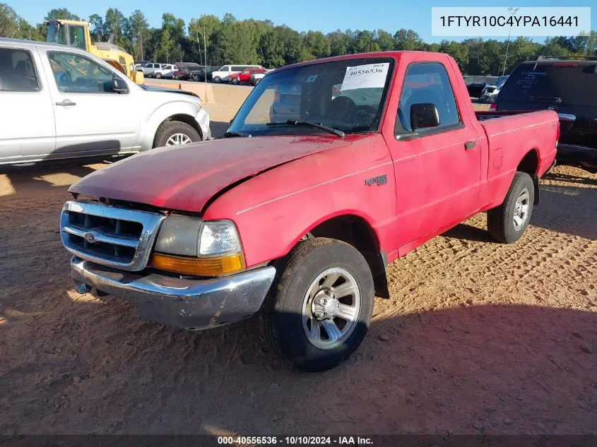 2000 Ford Ranger Xl/Xlt VIN: 1FTYR10C4YPA16441 Lot: 40556536