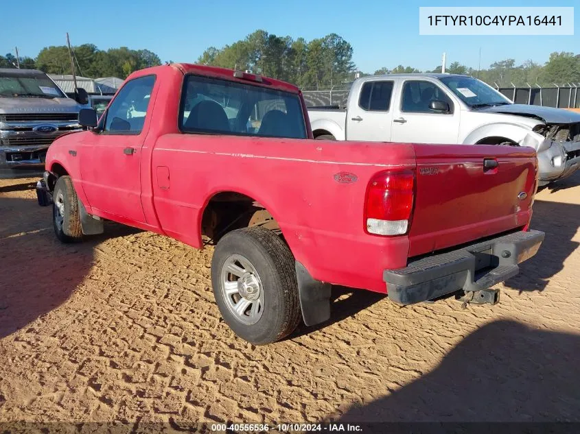 2000 Ford Ranger Xl/Xlt VIN: 1FTYR10C4YPA16441 Lot: 40556536