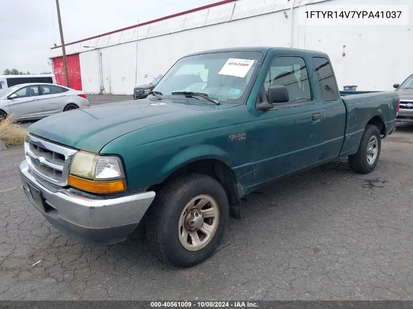 2000 Ford Ranger Xl/Xlt VIN: 1FTYR14V7YPA41037 Lot: 40561009