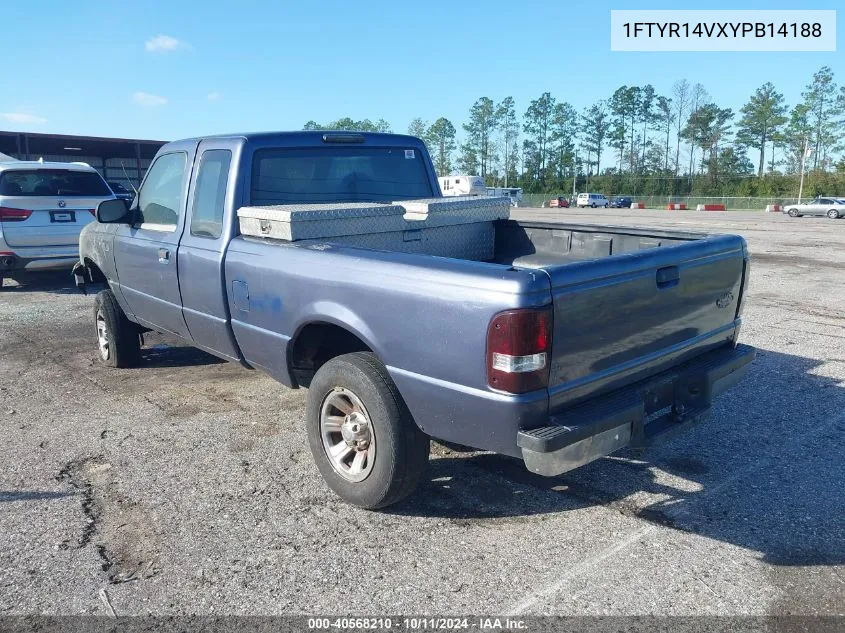 2000 Ford Ranger Super Cab VIN: 1FTYR14VXYPB14188 Lot: 40568210