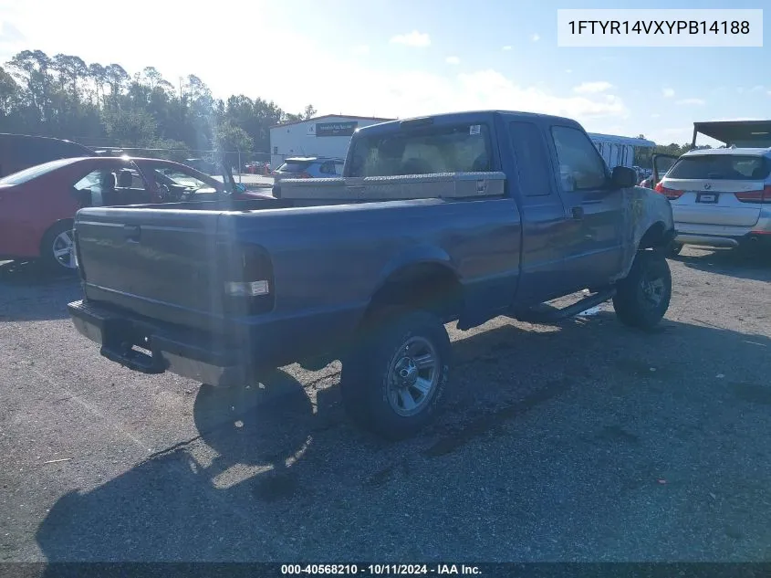 2000 Ford Ranger Super Cab VIN: 1FTYR14VXYPB14188 Lot: 40568210