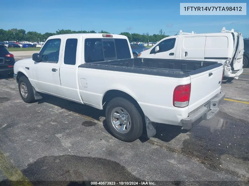 2000 Ford Ranger Xl/Xlt VIN: 1FTYR14V7YTA98412 Lot: 40573923