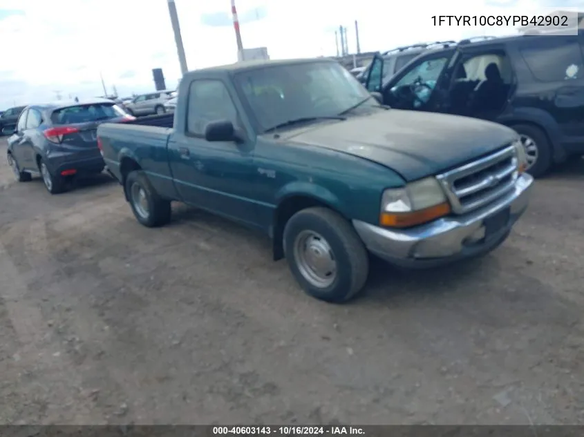 2000 Ford Ranger Xl/Xlt VIN: 1FTYR10C8YPB42902 Lot: 40603143