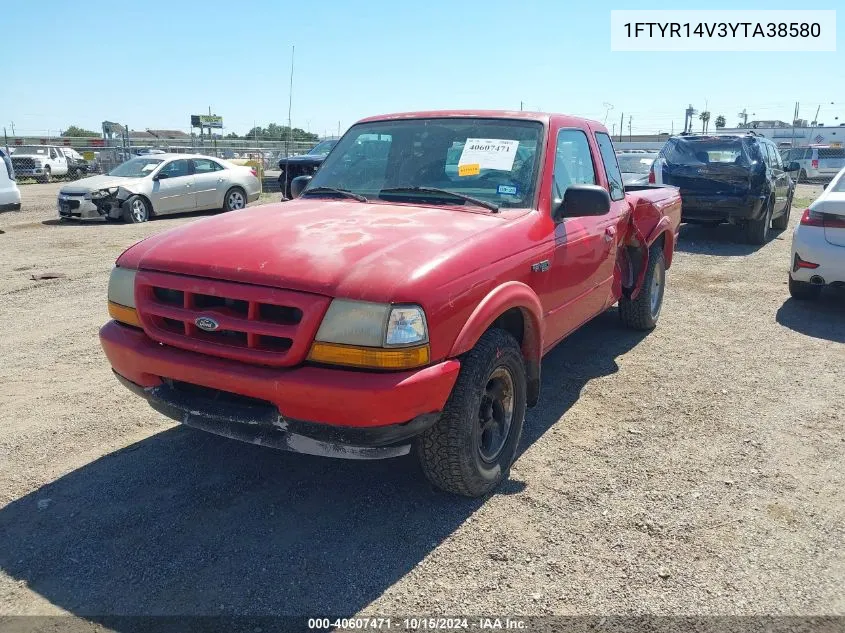 2000 Ford Ranger Xl/Xlt VIN: 1FTYR14V3YTA38580 Lot: 40607471