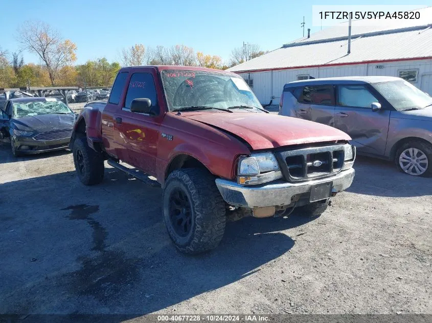 2000 Ford Ranger Xl/Xlt VIN: 1FTZR15V5YPA45820 Lot: 40677228