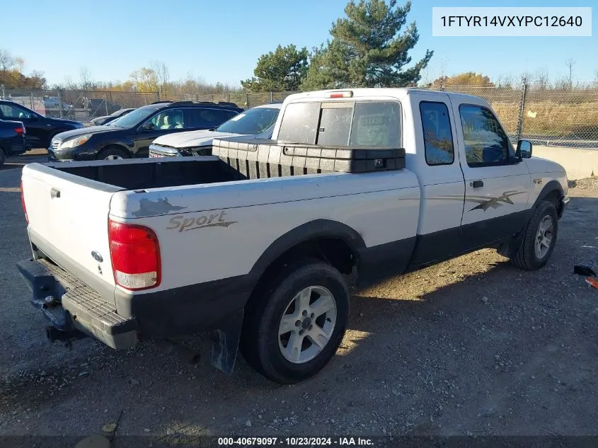 2000 Ford Ranger Xl/Xlt VIN: 1FTYR14VXYPC12640 Lot: 40679097