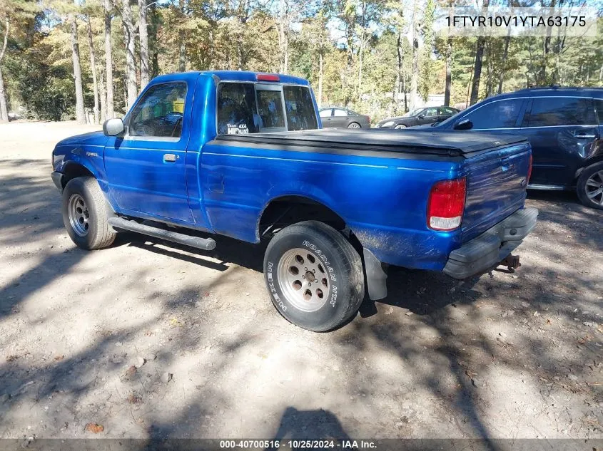 2000 Ford Ranger Xl/Xlt VIN: 1FTYR10V1YTA63175 Lot: 40700516