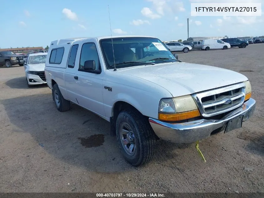 2000 Ford Ranger Xl/Xlt VIN: 1FTYR14V5YTA27015 Lot: 40703797